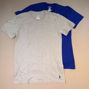 Polo Ralph Lauren Crew Neck T-Shirts Classic Fit 2 Pack Cotton Blue/Grey NWOT